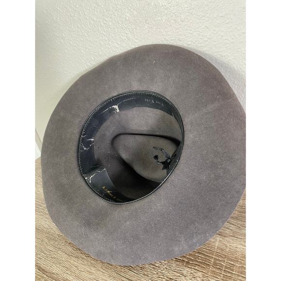 A. Adams & Spire Fur Felt Western Cowboy Hat Gray‎ Leather Band Outback Style L - Picture 5 of 13